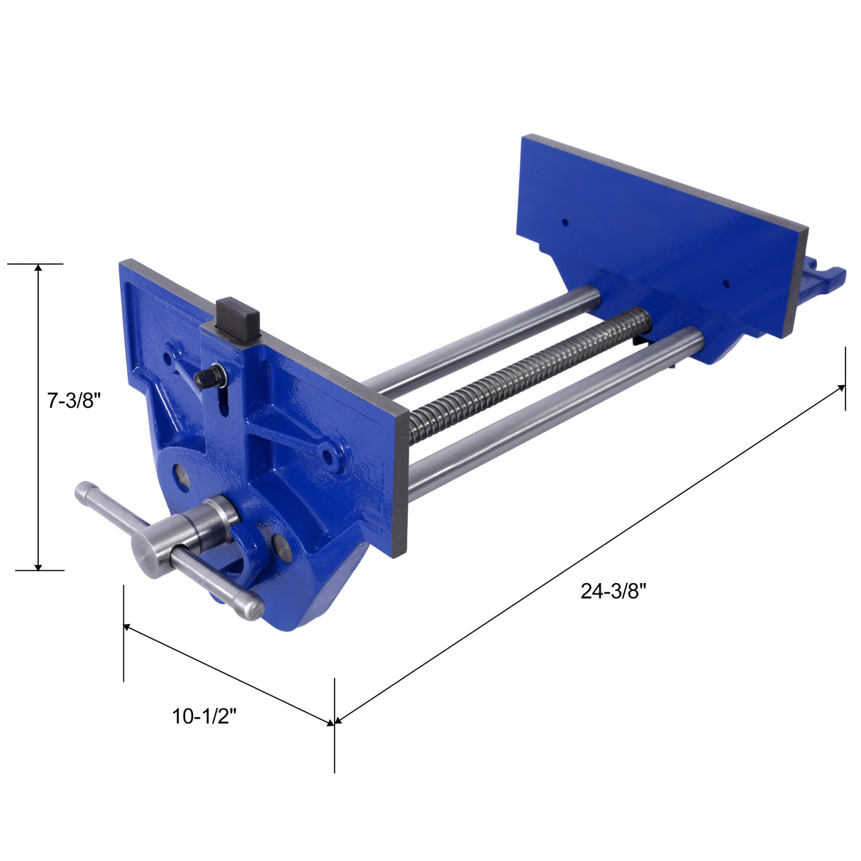 Rapid Action Woodworking Vise Quick Release Lever for Adjustments 10.5 Inch Jaw Width Made with Heavy-Duty Cast Iron--Blue