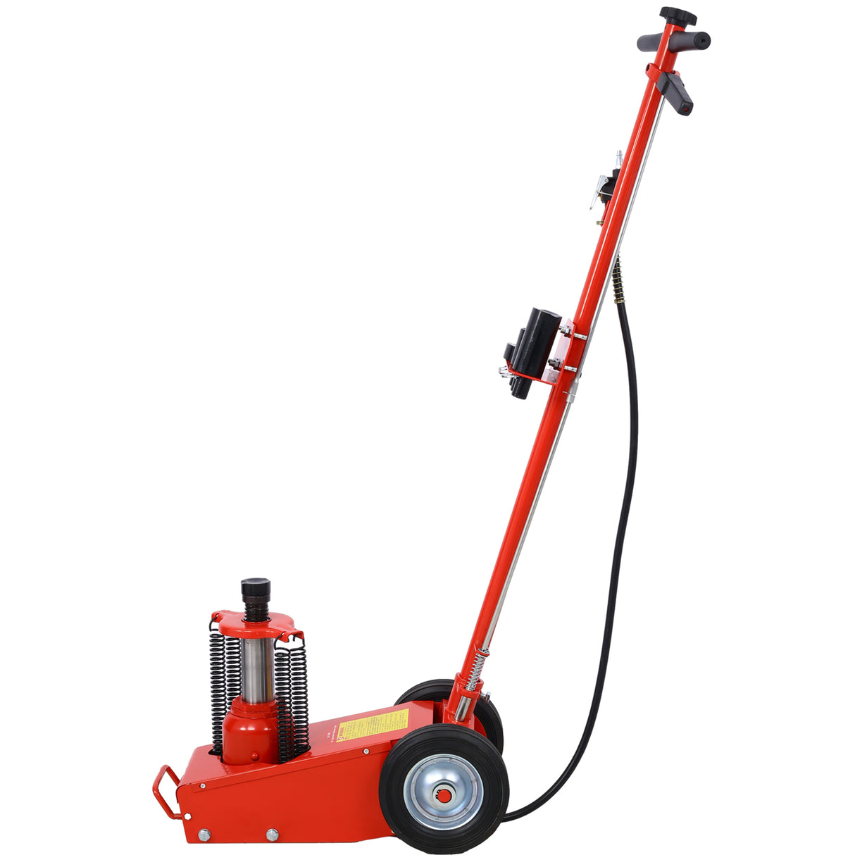 35 Ton Hydraulic Floor Jack Air Operated Axle Bottle na may 4 Extension Saddle Set Built-in Wheels Red