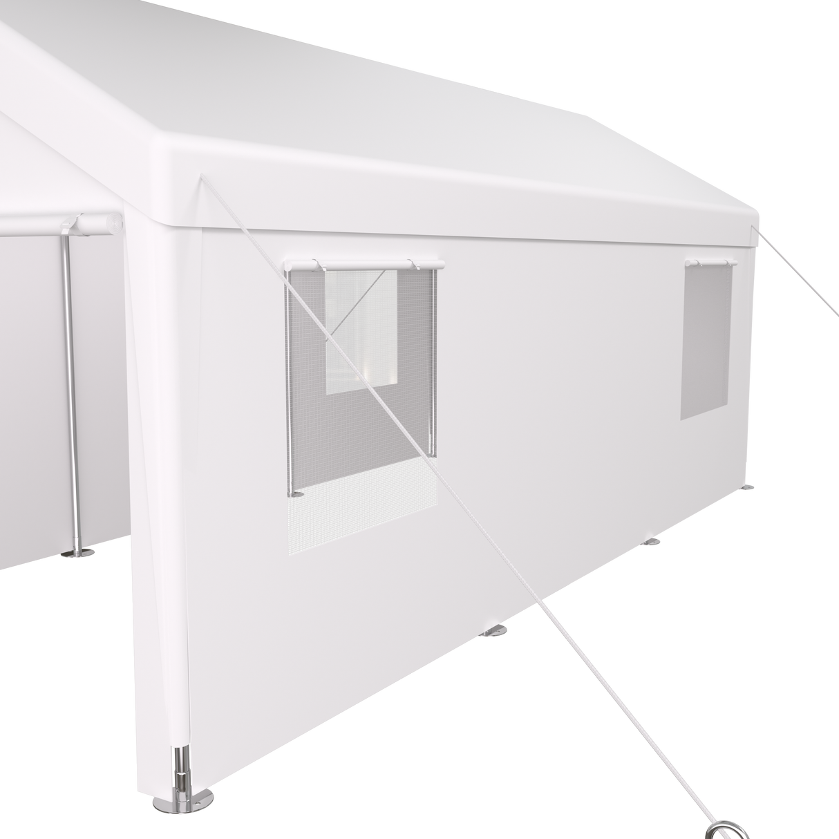 Abri d'auto 10' x 20', auvent de garage portable robuste avec 2 portes enroulables et 4 fenêtres ventilées