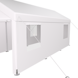 Abri d'auto 10' x 20', auvent de garage portable robuste avec 2 portes enroulables et 4 fenêtres ventilées