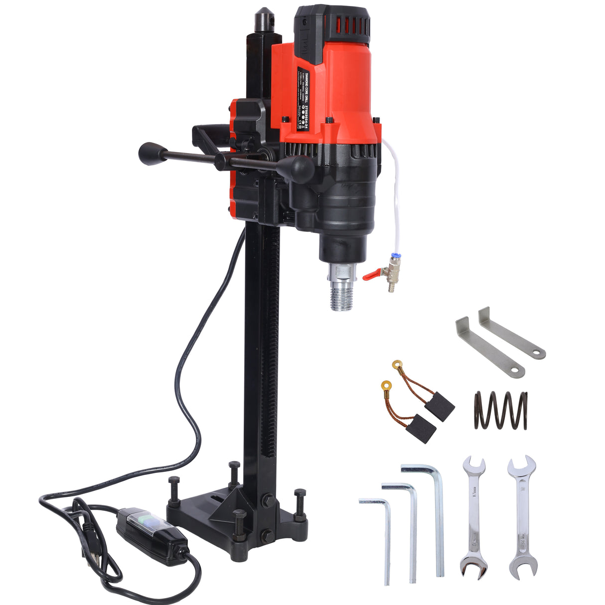 Diamond Core Drilling Machine Wet&Dry Drill Rig with Stand 700RPM Speed 9.4in Diameter for Concrete Brick Block Stone 3200W