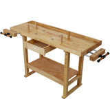 55-Inch Wood Workbench for Garage Workshop and Home--Natural