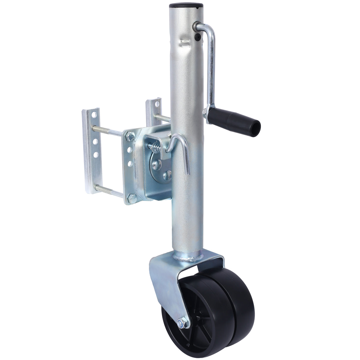 1500lbs Trailer Jack na may Double Wheel Adjustable 12" Lift Travel Boat Naka-on para sa Boat RV Utility Swivel Tongue Towing