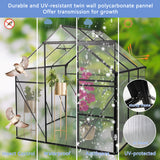 6X6FT Polycarbonate Greenhouse Raised Base and Anchor Aluminum Heavy Duty Walk-in for Outdoor Backyard in All Season Black