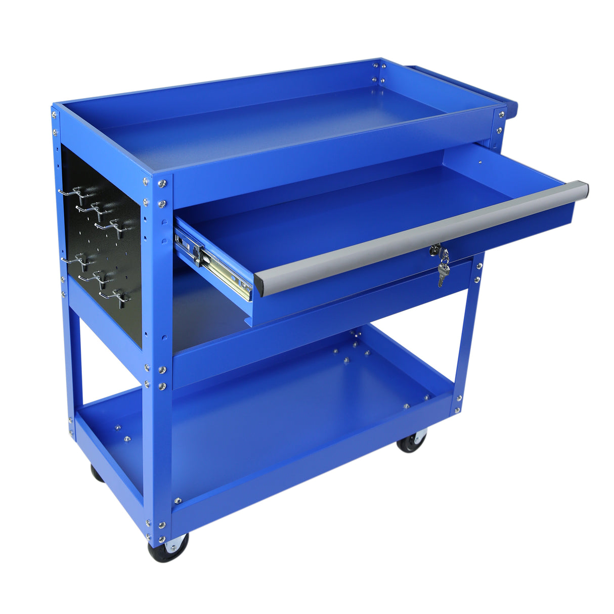 1-Drawer Utility Cart Rolling Tool Premium Heavy Duty Industrial Storage Organizer Mechanic Service with Wheels and Locking System