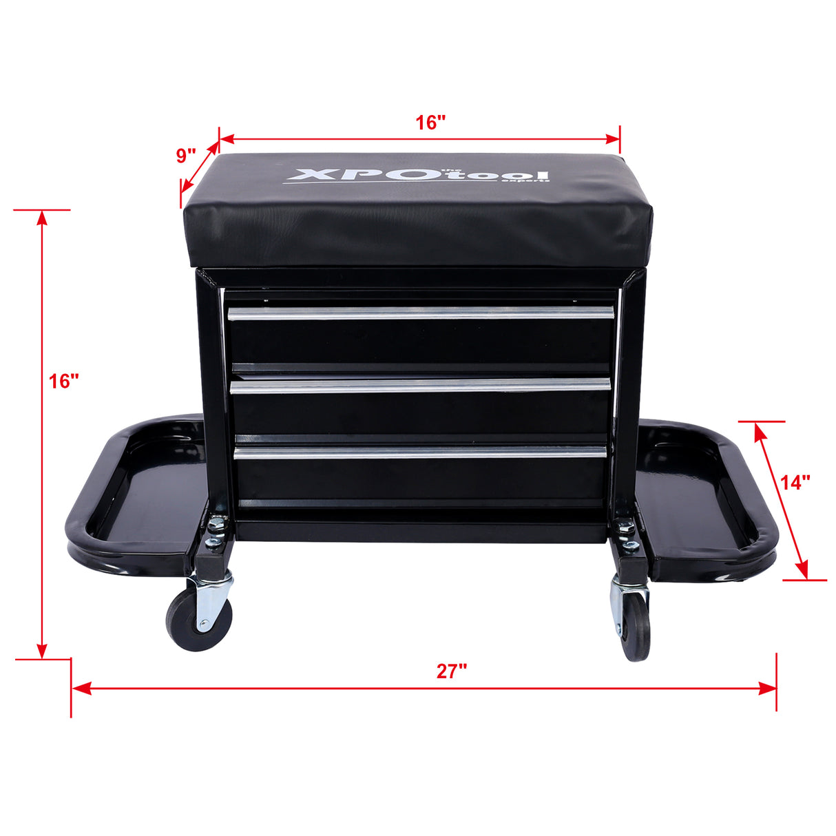 350 Pound Capacity Garage Glider Rolling Tool Chest Seat