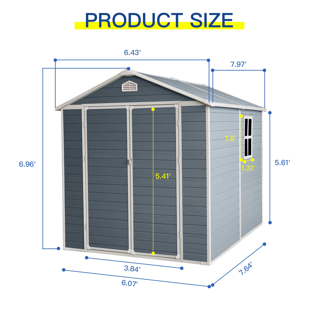 6x8ft Resin Outdoor Storage Shed Kit-Perpekto para Mag-imbak ng Patio Furniture Gray