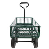 Solid Wheels Tools Cart Wagon Garden Trucks Transport Firewood Green