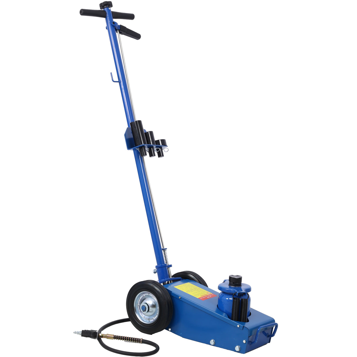 22 Ton Hydraulic Floor Jack Air-Operated Axle Bottle na may 4 Extension Saddle Set Built-in Wheels Blue