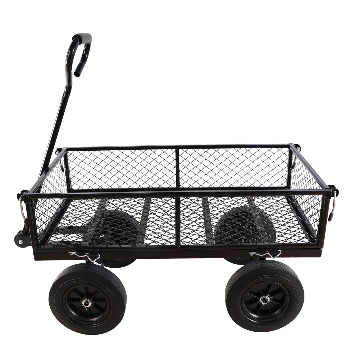 Roues solides outils chariot chariot camions de jardin Transport bois de chauffage noir