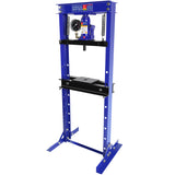 Steel H-Frame Hydraulic Shop Press with Stamping Plates to Bend Straighten or Press Parts with A Pressure Gauge Install Bearings and U-Joints 12 Ton (24,000 lb) Capacity