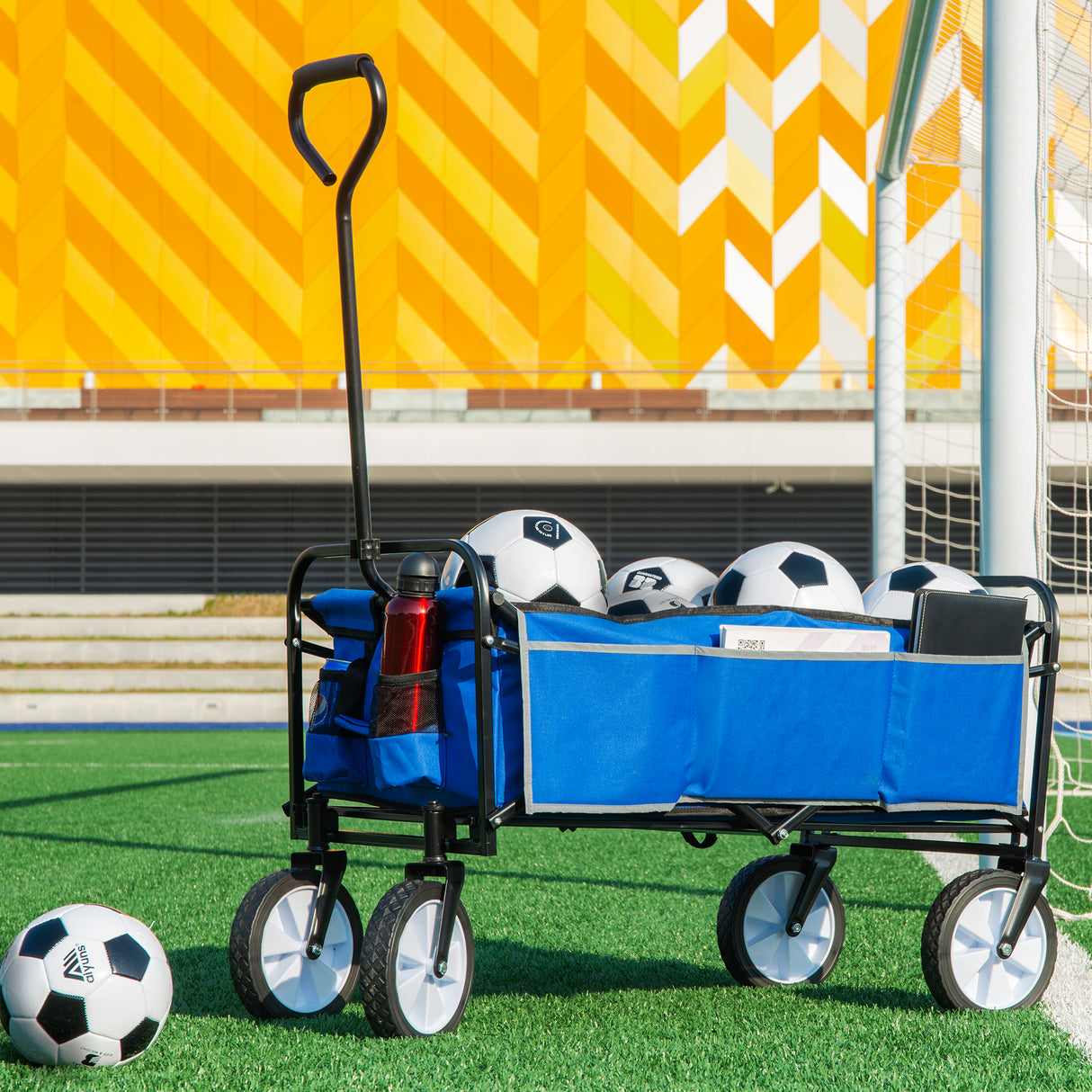 Vouwwagen Tuinwinkel Strandwagen Zwart Blauw