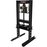 6 Ton Hydraulic Shop Floor Press na may Pressure Gauge Steel H-Frame Steel Plate Naaayos na Working Table Black