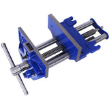 Rapid Action Woodworking Vise Quick Release Lever for Adjustments 7 Inch Jaw Width Made with Heavy-Duty Cast Iron--Blue