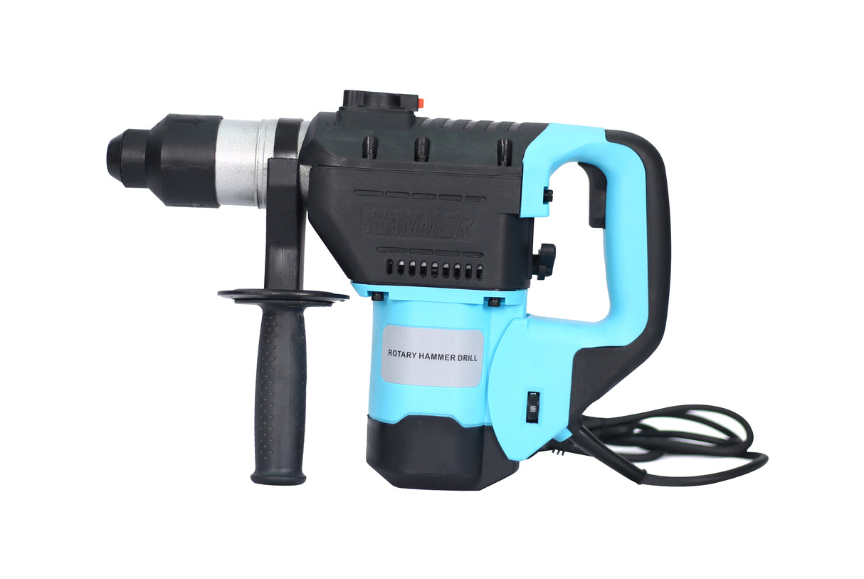 Rotary Hammer 1100W 1-1/2" SDS Plus Drill 3 Functions--Blue + Black