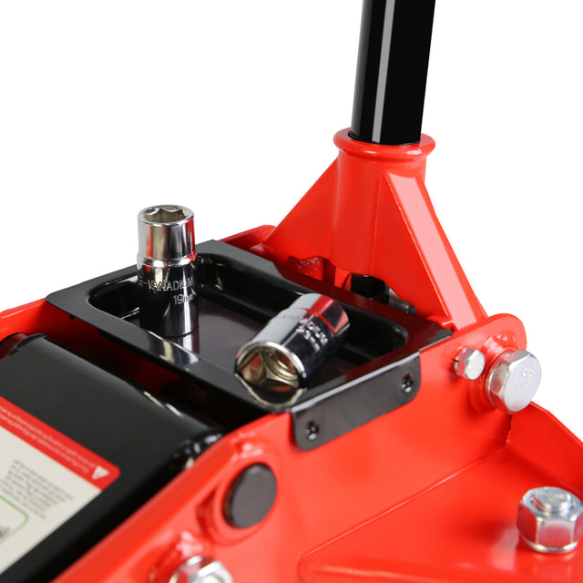 2.5 Ton Low Profile Floor Jack Steel Racing with Dual Pistons Quick Lift Pump Lifting Range 3.5"-19.5"