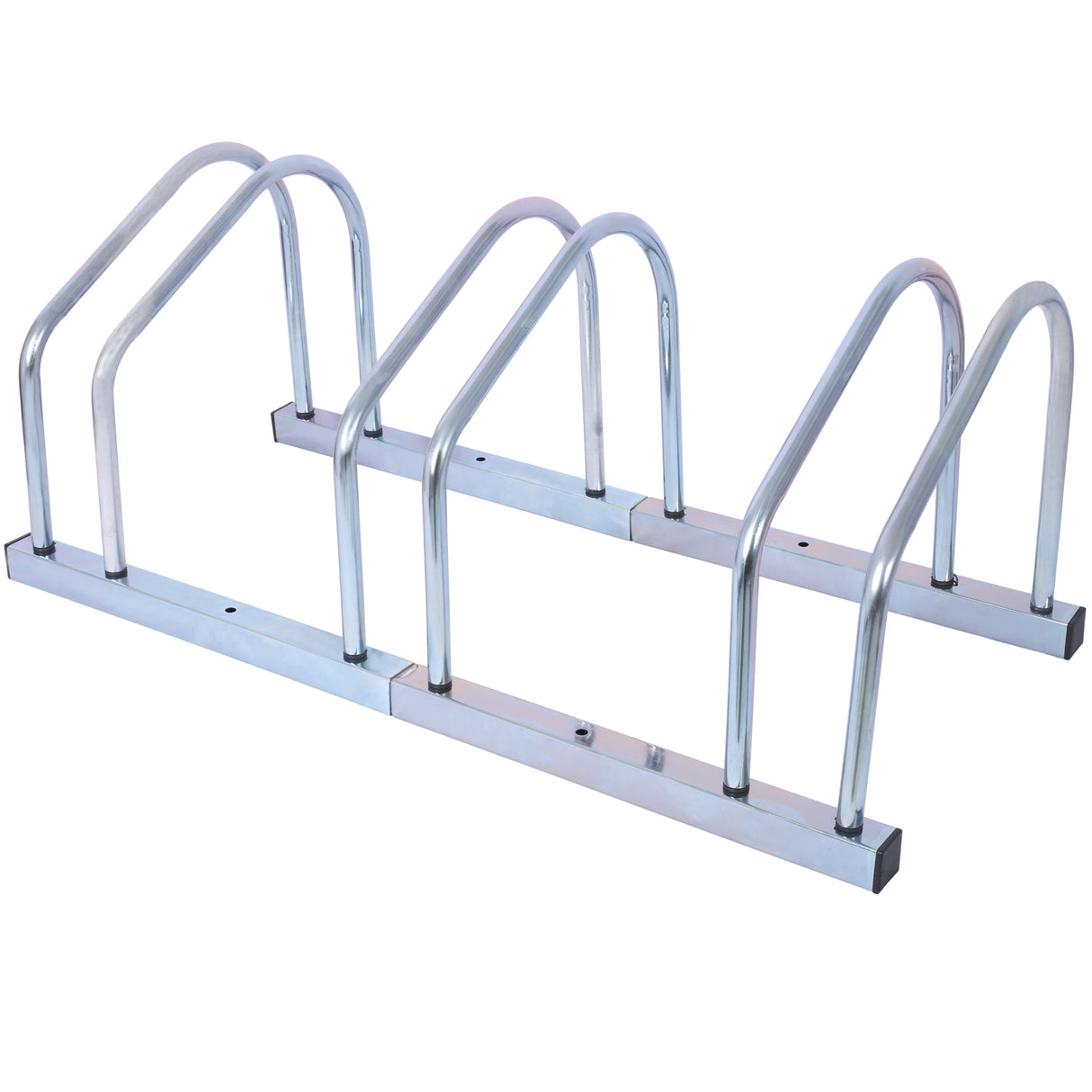 3 Bikes Floor Bike Stand Parking Rack Garage Storage Indoor/Outdoor 22-28" Wheel Max Tire Width 2.15" Galvanization