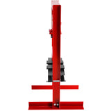 6 Ton Hydraulic Shop Floor Press with Pressure Gauge Steel H-Frame Shop Press with Steel Plates Adjustable Working Table-Red