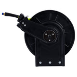 Retractable Air Hose Reel With 3/8" Inch x 50' Ft Heavy Duty Steel Auto Rewind Pneumatic Industrial Grade Rubber 300 PSI--Black