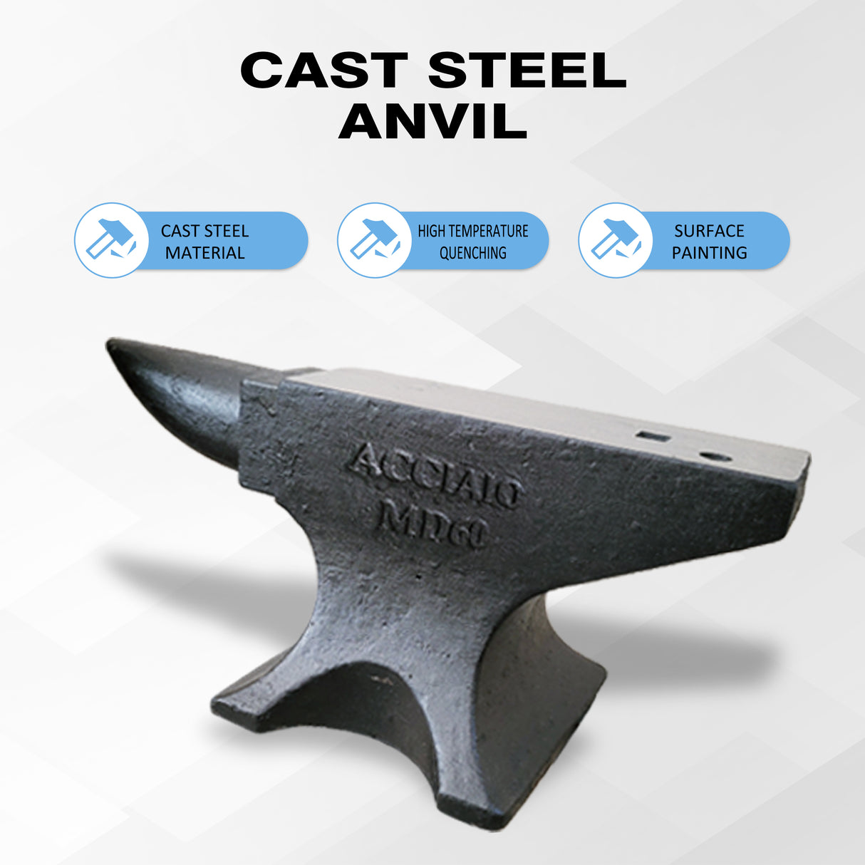 Single Horn Anvil 132Lbs Cast Steel Blacksmith na Ibinebenta Mga Forge Tools at Kagamitan Masungit na Round Jewelers Metalsmith