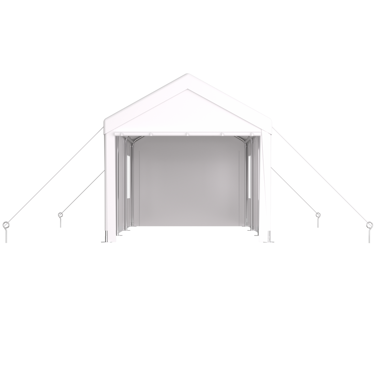 Abri d'auto 10' x 20', auvent de garage portable robuste avec 2 portes enroulables et 4 fenêtres ventilées