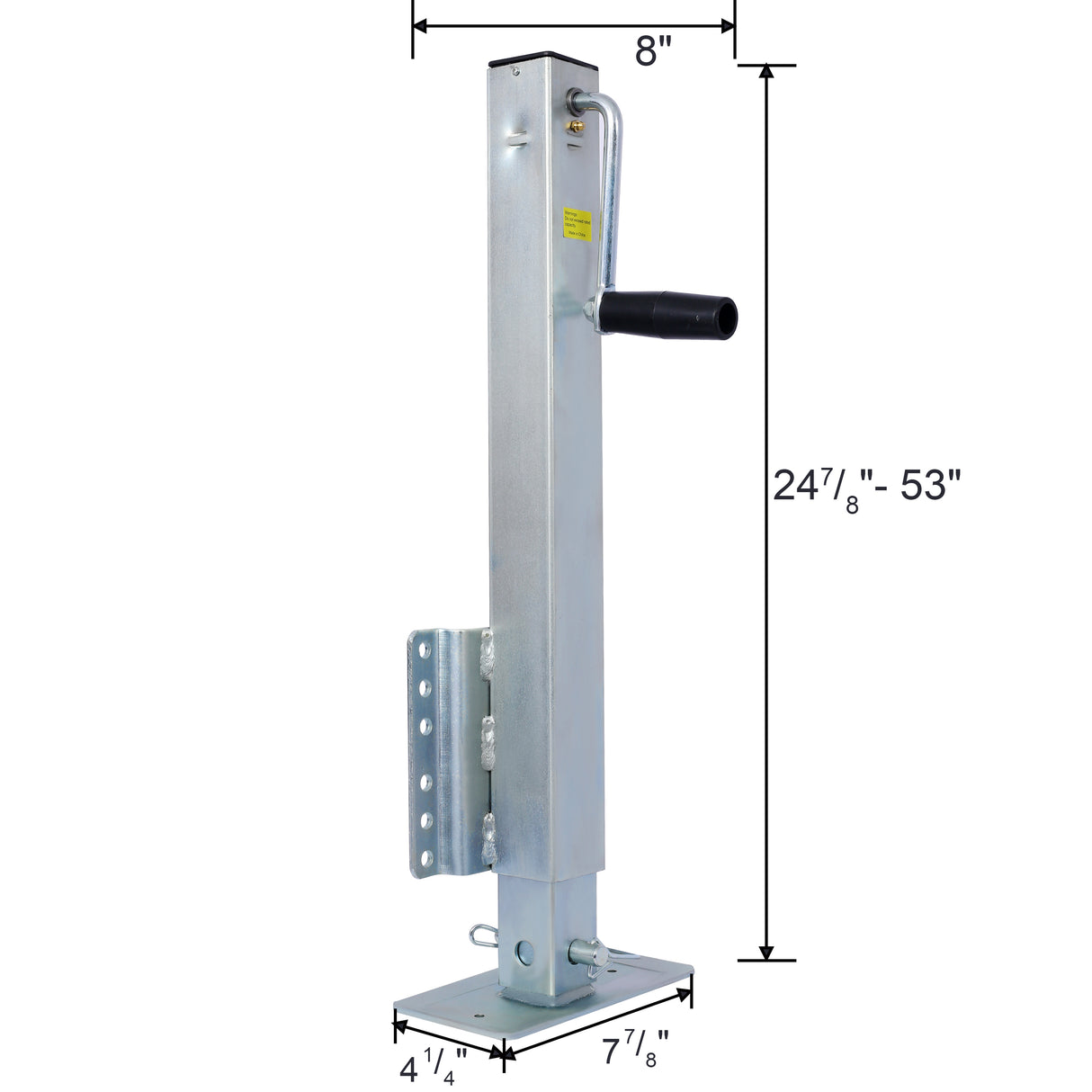 Heavy Duty Trailer Jack Fixed Mount w/ Drop Leg 28.6 in. Lift Max Load 2,500 Lbs