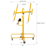 Trockenbau-Hebetafel, 13' Hebebühne, Wagenheber, rollendes Lenkrollenrad, Sheetrock-Bauwerkzeuge, 150 Pfund. Kapazität: 4 Fuß. x 16 Fuß. Max. Blattgröße: Gelb