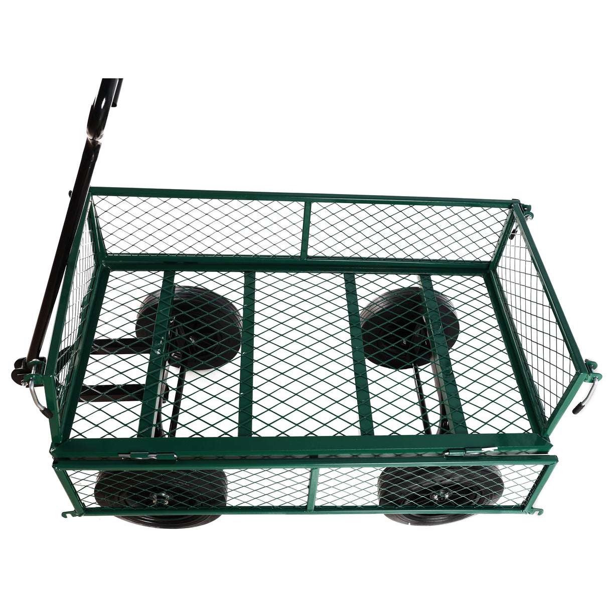 Solid Wheels Tools Cart Wagon Garden Trucks Transport Firewood Green