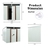 6ft x 5ft Outdoor Metal Storage Shed White