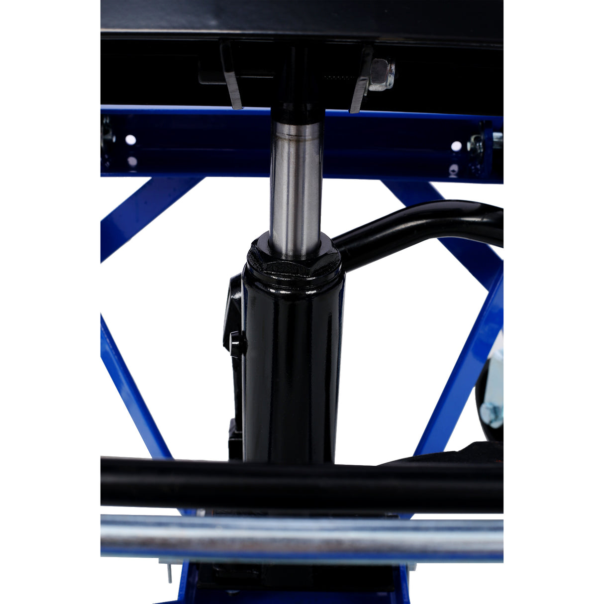 300 lbs Hydraulic Motorcycle Scissor Jack Lift Foot Step Wheels for Small Dirt Bikes Blue