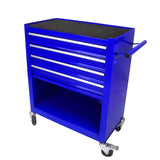 4 Drawers Multifunctional Tool Cart with Wheels Blue