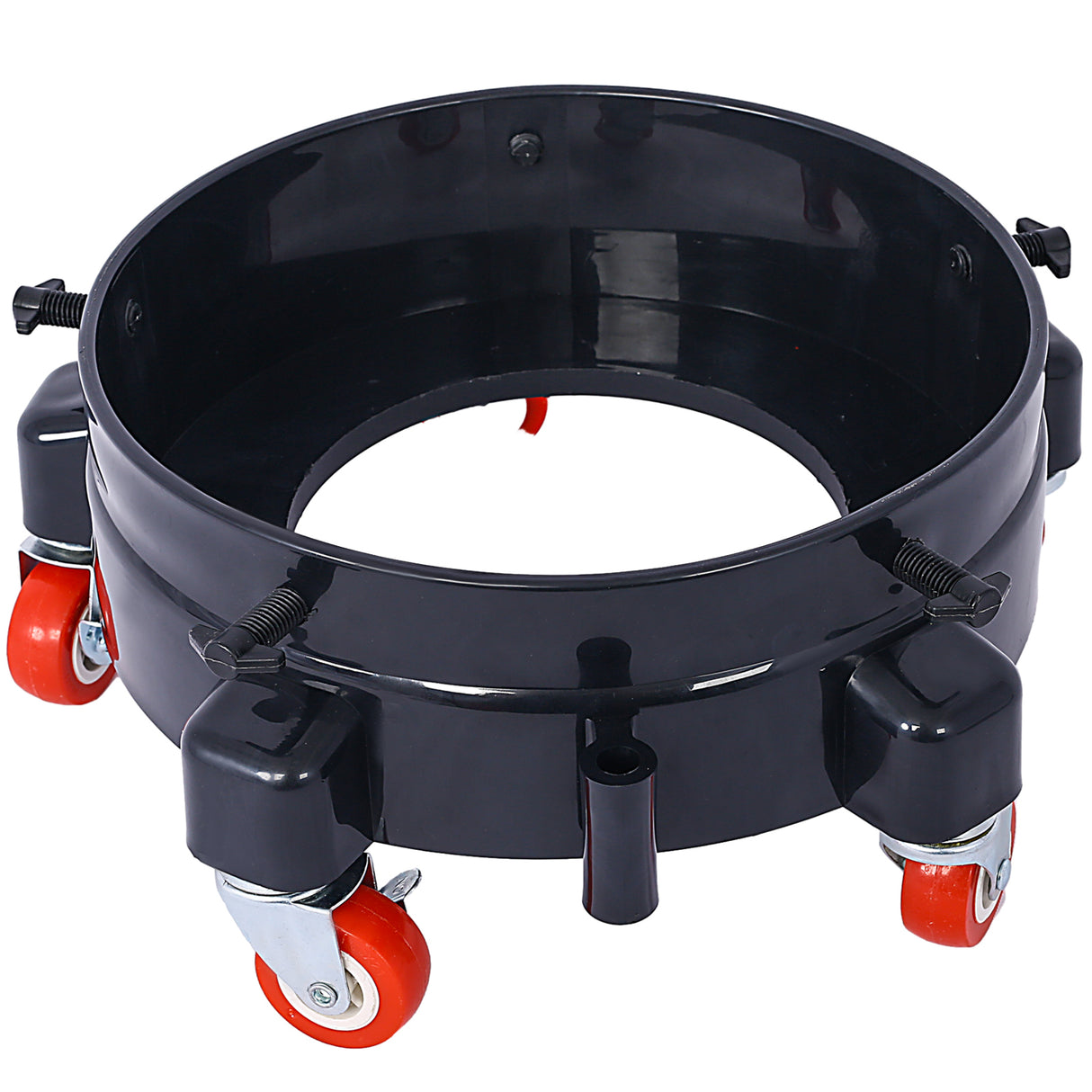 Chariot de seau de 11,2 pouces Seau roulant amovible Facile à pousser Roulettes pivotantes à 5 rouleaux pour déplacer une rotation à 360 degrés pour des seaux de 5 gallons Système de lavage de voiture Détails Manœuvres plus fluides Noir