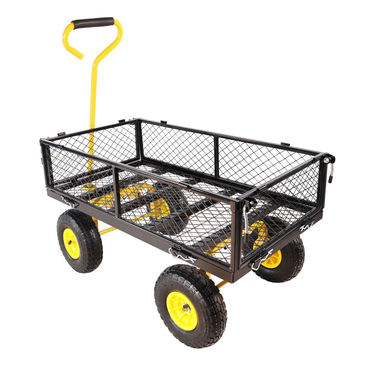 Wagon Cart Garden Trucks Transport Firewood Yellow Black