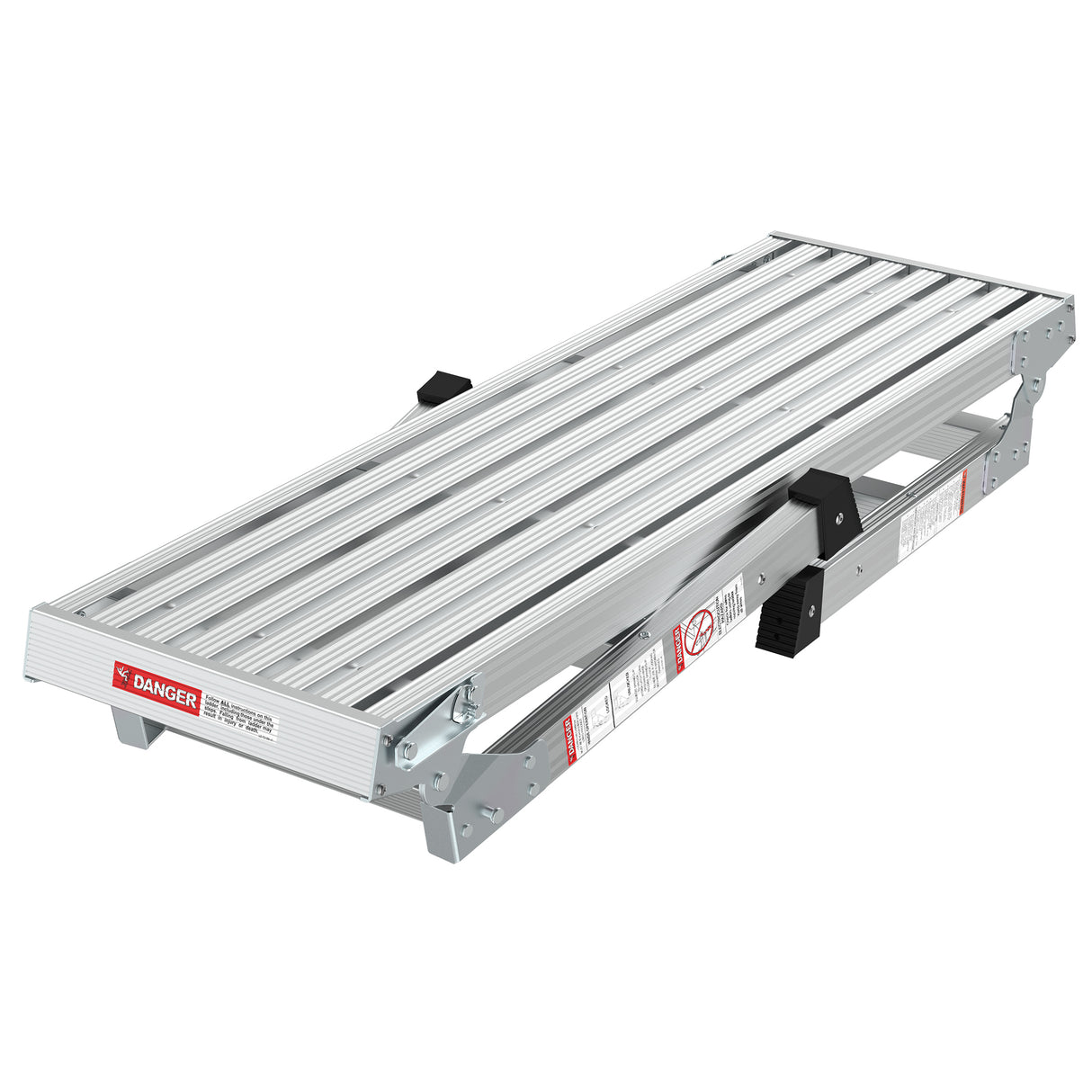 Work Platform Aluminum Portable Bench Folding Ladder ANSI Capacity 225 LBS 40"--Grey