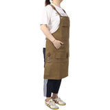 Long Heavy Duty Canvas Tool Apron Carpenter Woodworking Apron Mga Karpintero 16 Oz Ganap na Naaangkop sa Kumportableng Pagkasyahin sa Mga Lalaki at Babae na hindi na-wax