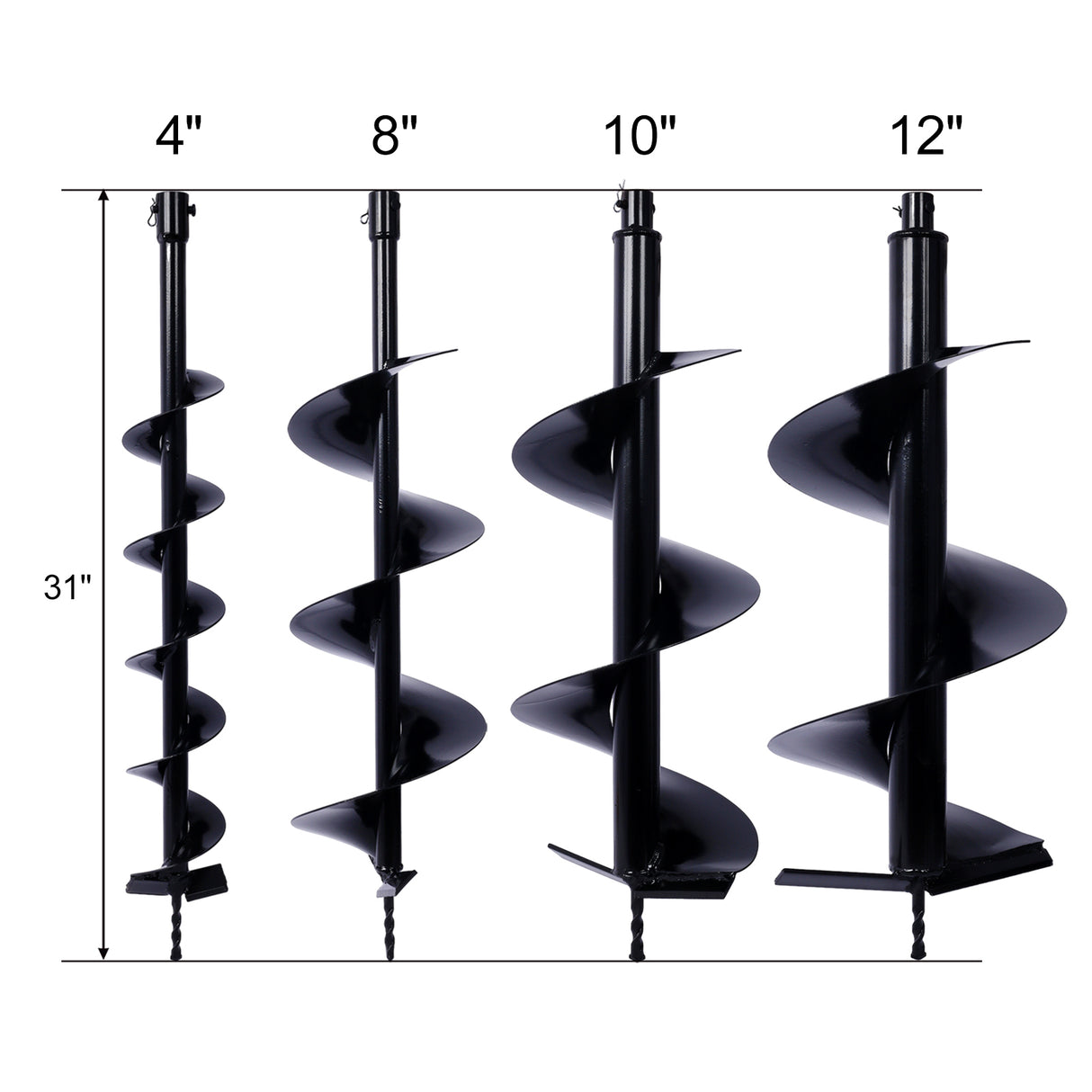 4IN+8IN+10IN+12IN Auger Drill Bit para sa Planting Hole Bulb Bedding Paghuhukay Post Tool para sa 3/4" Shaft Digger Kapalit na Bit ng Earth Bit