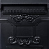 Mailbox Residential The Court Large-Capacity Letter Box Garden Floor Safety Outdoor Rainproof Postbox Statue--Black