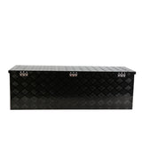 48 Inch Heavy Duty Aluminum Stripes Plated Tool mahabang Box Pick Up Truck Bed RV Trailer Storage Organizer Waterproof Underbody Storage na may Lock at Susi (48"×15.2"×15.2")