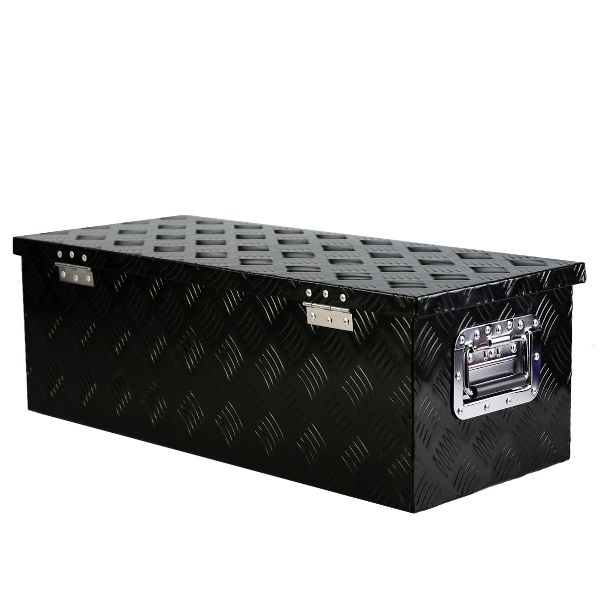 Herramienta de banda de rodadura de 5 barras de aluminio negro resistente de 30 pulgadas, caja larga para camioneta, camioneta, remolque, llaves de bloqueo de almacenamiento debajo de la carrocería (30,1 "× 12,8" × 10,4 ")