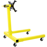 Engine Stand 1250 LBS Capacity 360 Degree Adjustable Mounting Head 4 Ball-Bearing Swivel Caster Wheels Heavy-Duty Square Steel Frame--Yellow