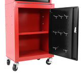 Coffre à outils roulant à 3 tiroirs avec roulettes, grande armoire de rangement et étagère réglable, coffre supérieur portable amovible avec système de verrouillage pour garage et entrepôt