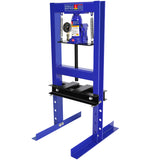 Steel H-Frame Hydraulic Garage Shop Floor Press with Stamping Plates and Pressure Gauge 6 Ton Capacity-Blue