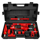 4 Ton Porta Power Kit Portable Hydraulic Jack with Oil Hose Auto Body Frame Kit with Storage Case for Car Repair Truck Farm