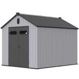 8×10ft Plastic Storage Shed for Backyard Garden Big Spire Tool Black Grey