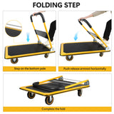 Platform Hand Truck Large Size Foldable Dolly Cart for Moving Easy Storage and 360 Degree Swivel Wheels 660lbs Weight Capacity