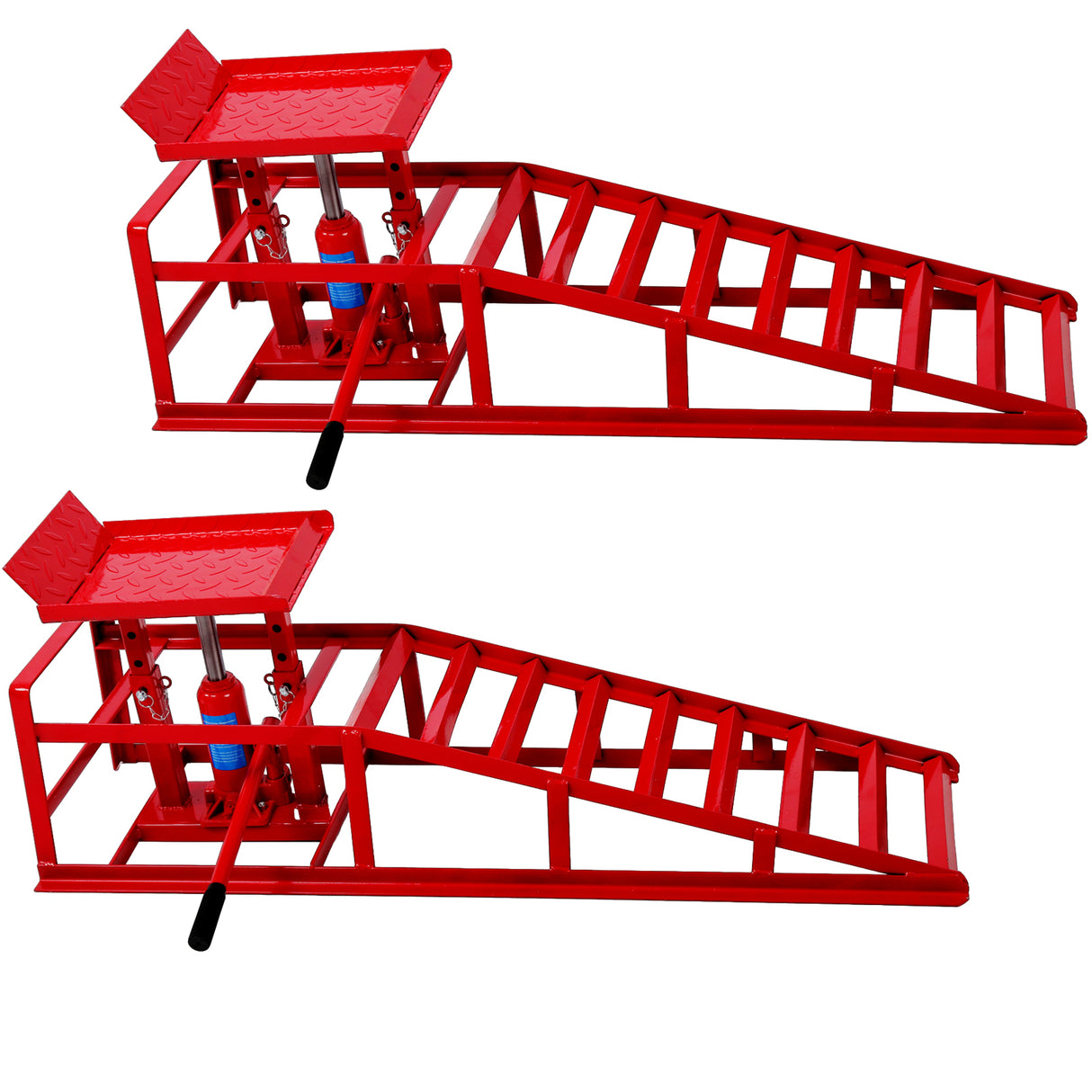 Auto Car Truck Service Ramps Lifts Garage Hydraulic Black 5 Ton Automotive Repair Frame (2 Pack) Red