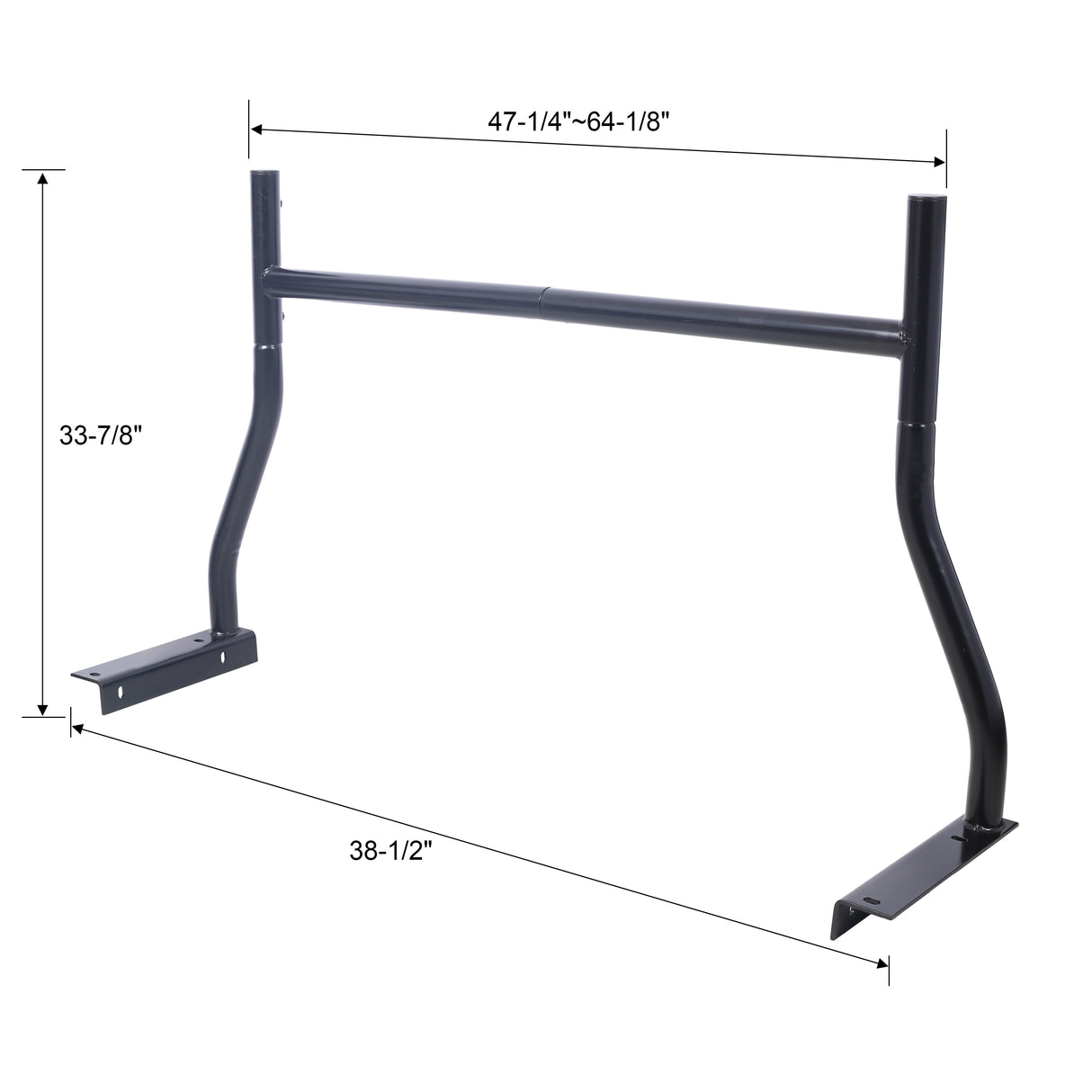 Universal Pick-Up Truck Rack 650 LBS Capacity Adjustable Fit 2-Bars Utility Ladder Truck Cargo Contractor Rack--Black