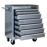 7 Drawers Multifunctional Tool Cart with Wheels Silver