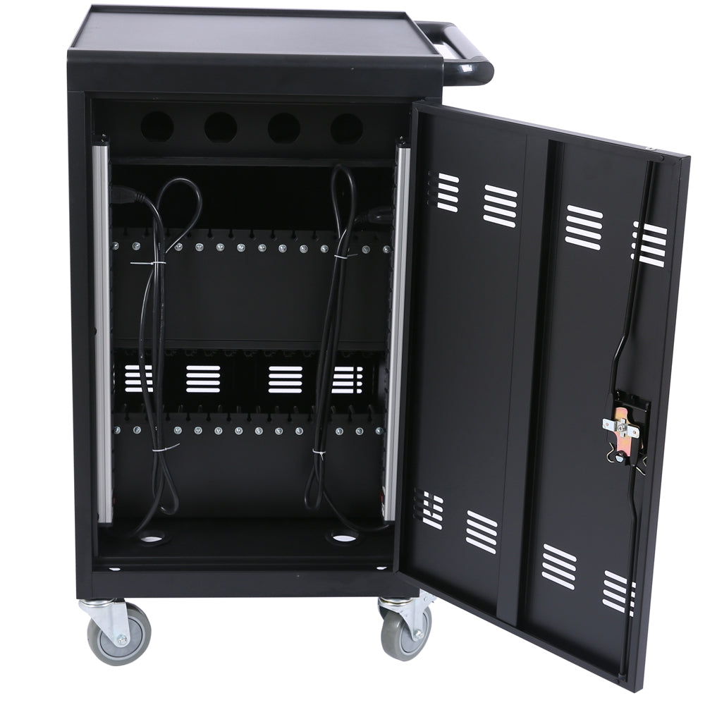 Mobile Charging Cart at Cabinet para sa Mga Tablet na Laptop 32-Device