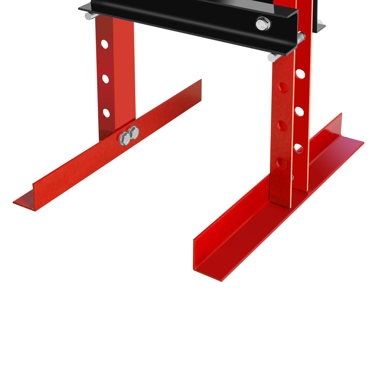 6 Ton Hydraulic Shop Floor Press with Pressure Gauge Steel H-Frame Shop Press with Steel Plates Adjustable Working Table-Red